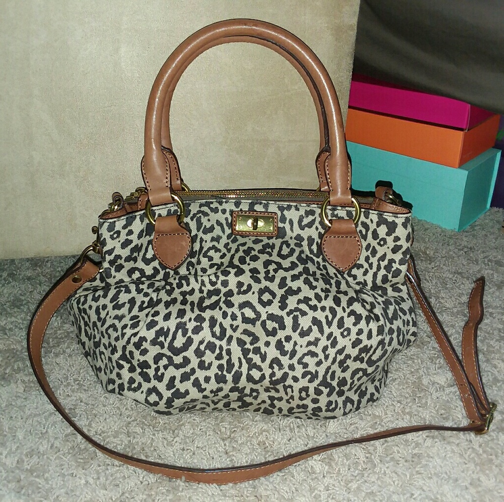 J. Crew Animal Leopard Print Khaki Satchel